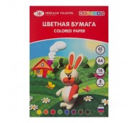 Набор цветной бумаги "Цветик", 65 г/м2, А4, 8 цветов, 16 л