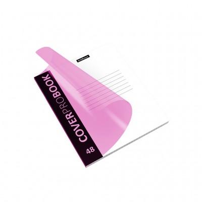 Тетрадь общая ученическая с пластиковой обложкой на скобе ErichKrause CoverProBook Neon, розовый, А5+, 48 листов, клетка