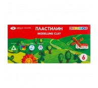 Набор пластилина детского классического "Цветик", со стеком, 6 цветов