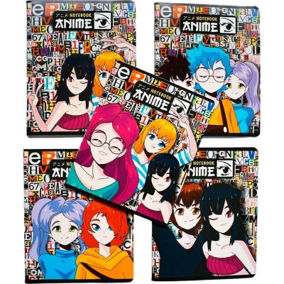 Тетрадь 48 л, клетка, А5, "Аниме девчонки" (в ассортименте)