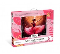 Алмазная мозаика на подрамнике. Балерина в розовом платье