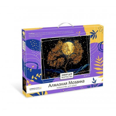 Алмазная мозаика на подрамнике. Луна и дерево