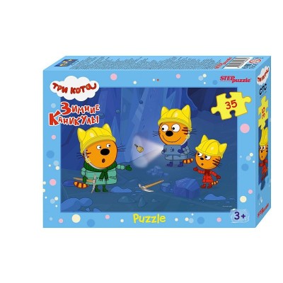 Пазл 35 элементов. Три кота. Зимние каникулы