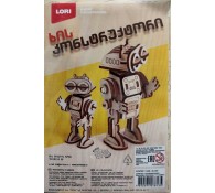 Конструктор деревянный LORI "Робот", c двигающимися элементами