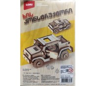 Конструктор деревянный LORI "Машина", c двигающимися элементами