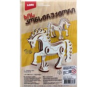 Конструктор деревянный LORI "Лошадь", c двигающимися элементами