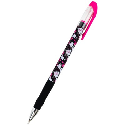 კალამი ბურთულიანი AXENT AB1049-44-A Floral Black, ლურჯი