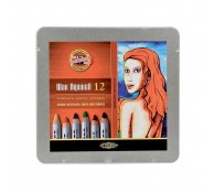 Набор карандашей акварельных восковых .12 цветов в металлической коробке