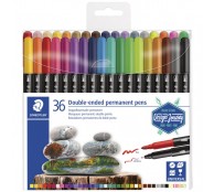 Фломастеры перманентные двусторонние Twin-tip (36 цветов)