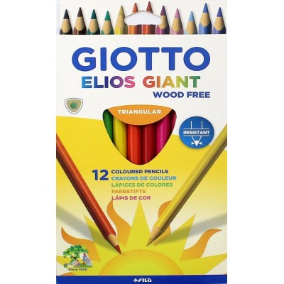 ფერადი ფანქრები მსხვილი 12 ფერი Giotto Elios Giant