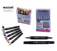 Набор маркеров для скетчинга двусторонних LINDO BLACK,12цв., Forest colors