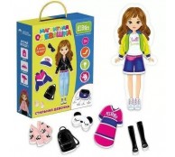 Развивающая игра-одевашка El`BascoKids Стильная девочка, магнитная