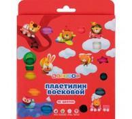 Пластилин восковой Цветик, со стеком, 12 цветов, 180 г.