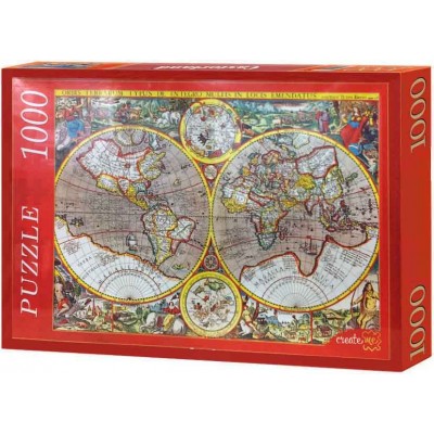 1000 элеметов Старая карта мира