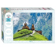 Грузия. Казбек. Троицкая церковь в Гергети. Пазл 1000 элементов